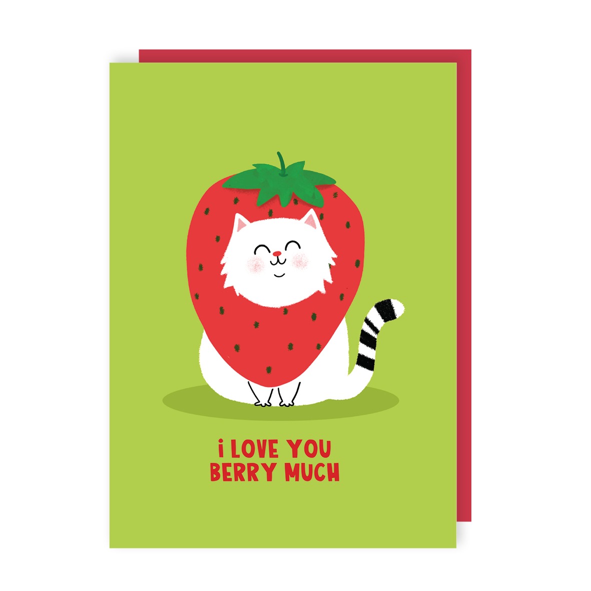 Love You Berry Much Cat Card