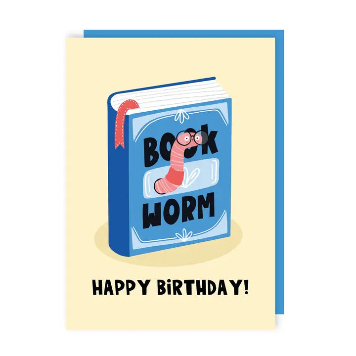 Book Worm Birthday Card