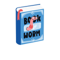 Book Worm Vinyl Sticker