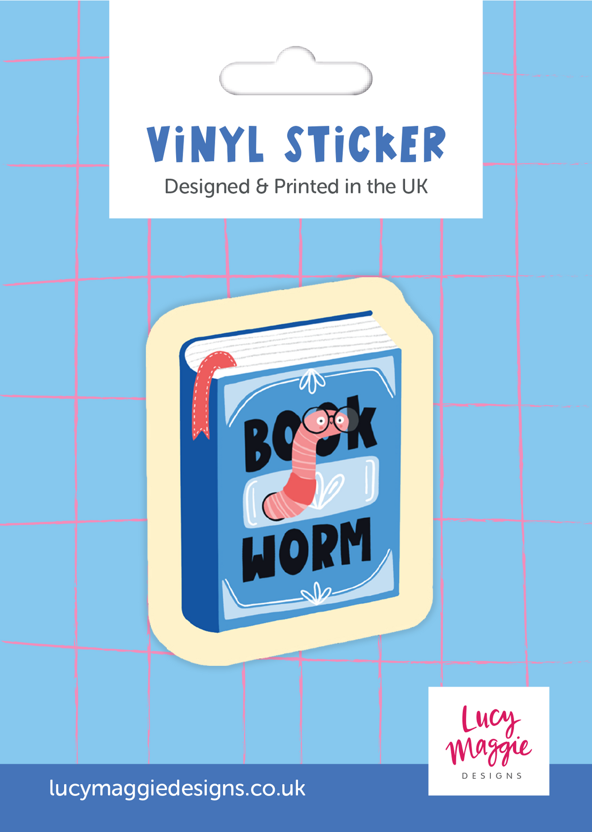 Book Worm Vinyl Sticker
