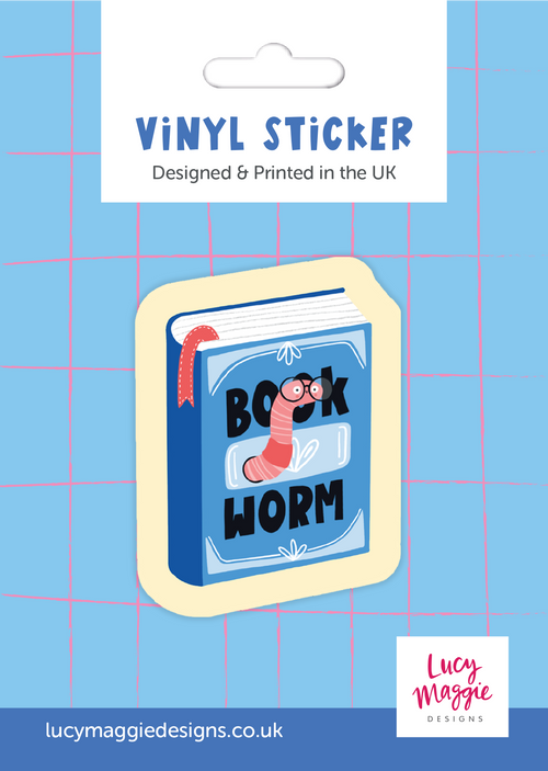 Book Worm Vinyl Sticker