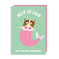Cat Mermaid Good Luck Card