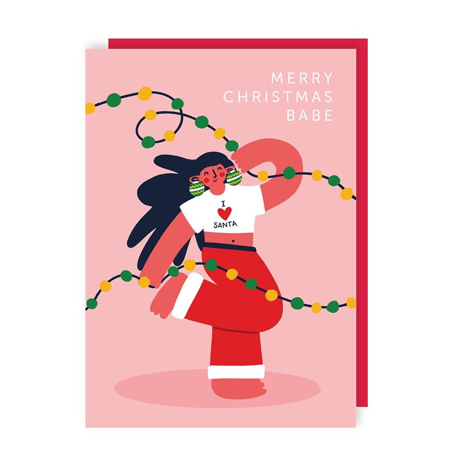 Christmas Babe I Love Santa Christmas Card