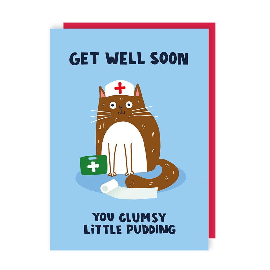 Clumsy Pudding Get Well Card