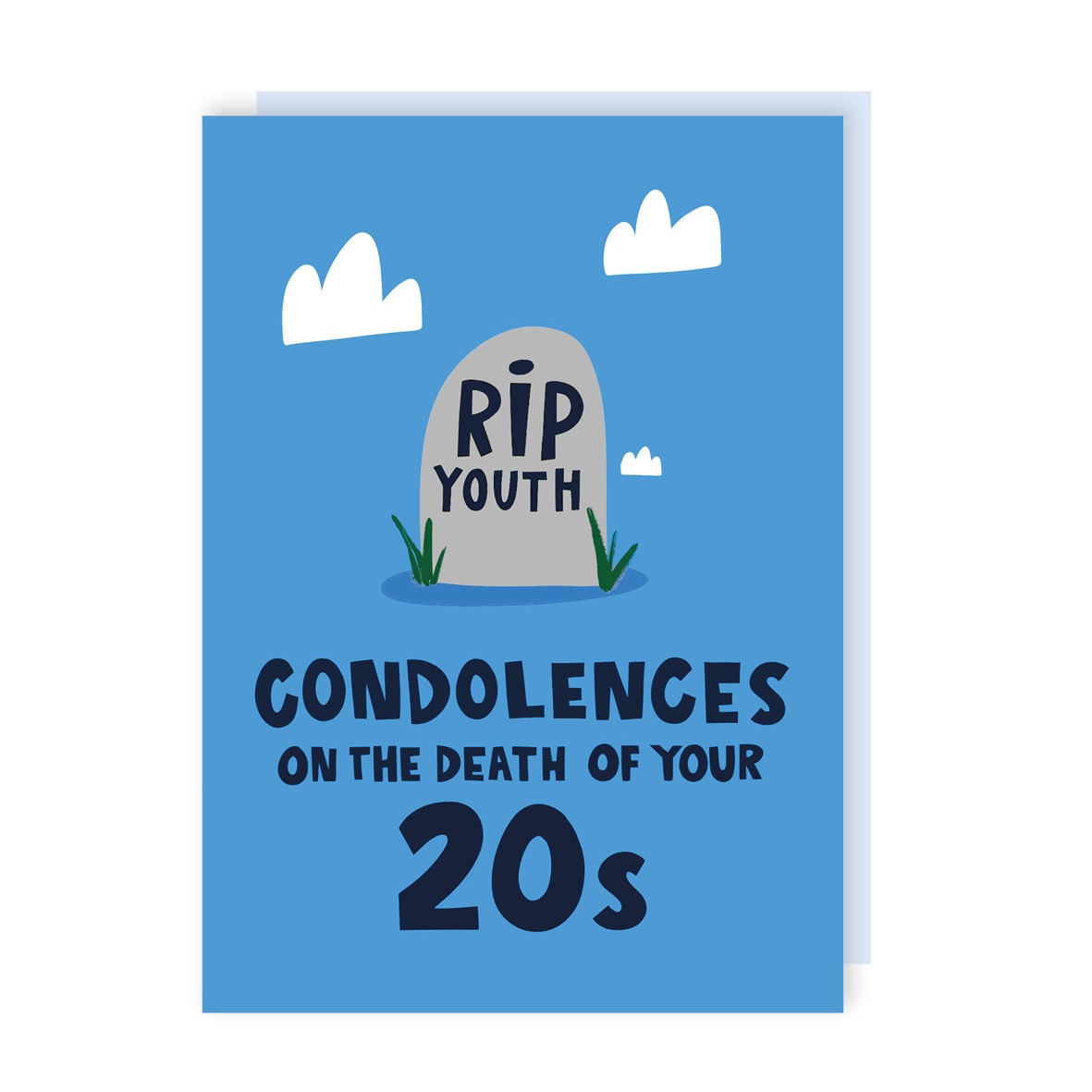 Condolences 20s Blue Birthday Card