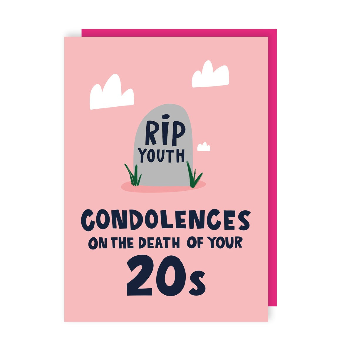 Condolences 20s Pink Birthday Card