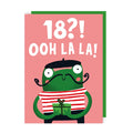 French Frog 18 Birthday Card