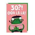 French Frog 30 Birthday Card