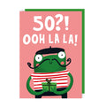 French Frog 50 Birthday Card