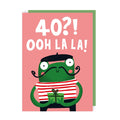 French Frog 40 Birthday Card