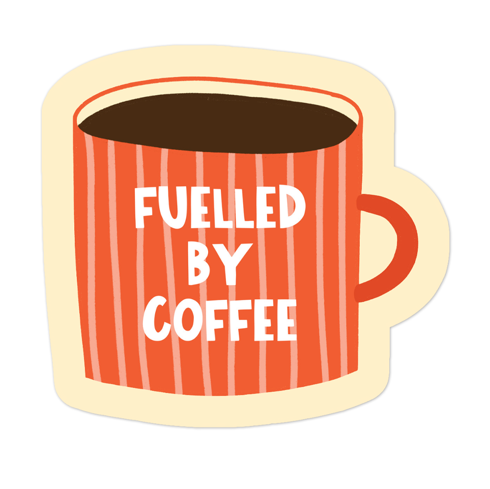 Fuelled By Coffee Vinyl Sticker