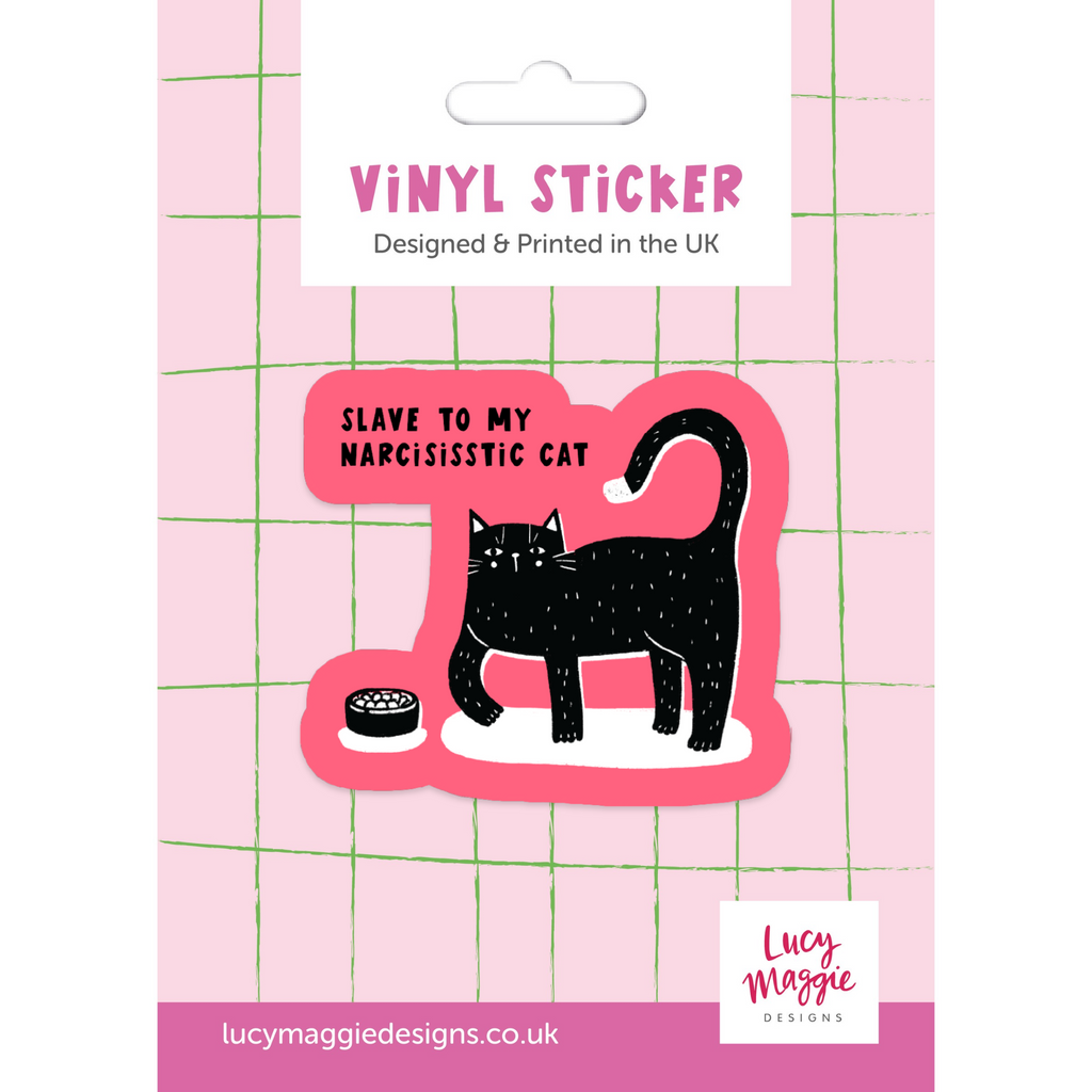 Slave to My Narcissistic Cat Vinyl Sticker