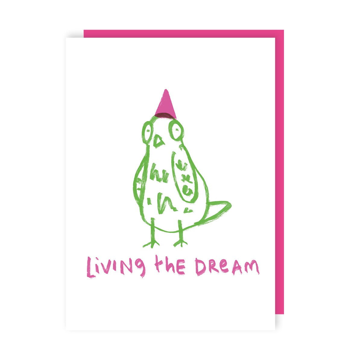 Pigeon Living the Dream Birthday Card - Neon Ink