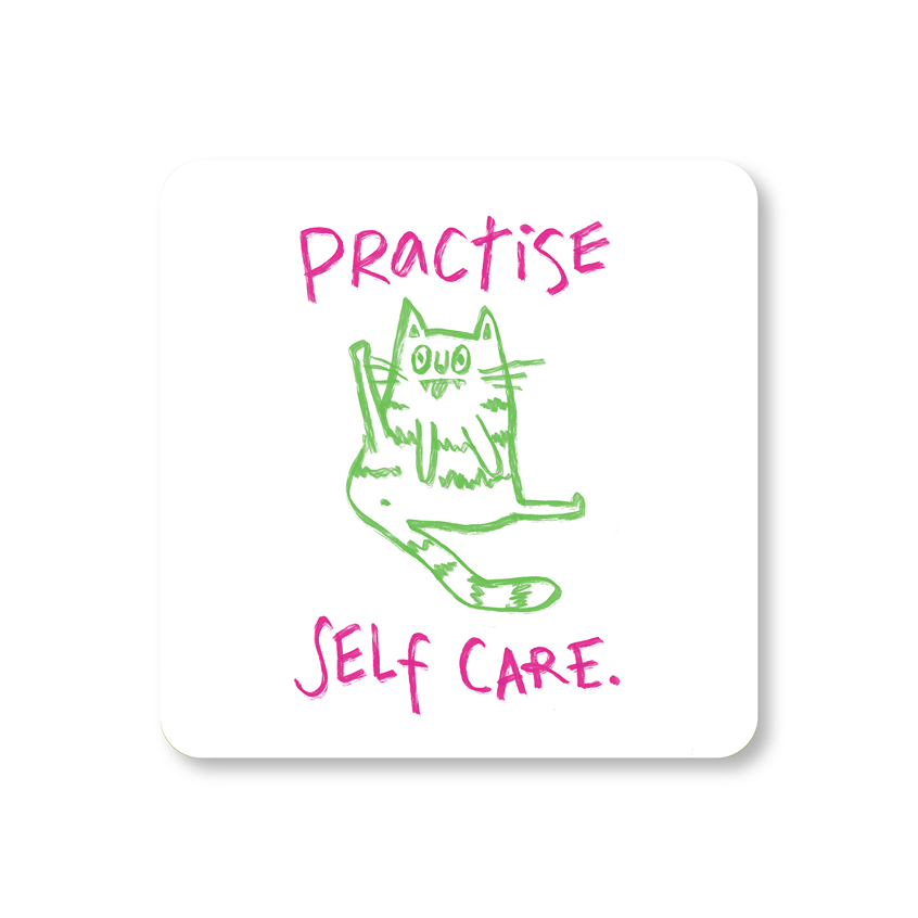 Practise Self Care Cat Coaster