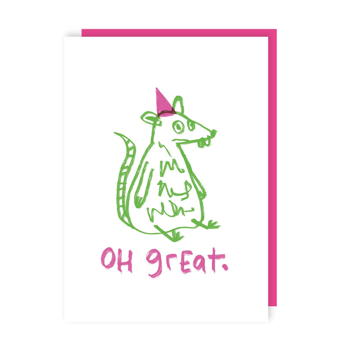Rat Oh Great Birthday Card - Neon Ink