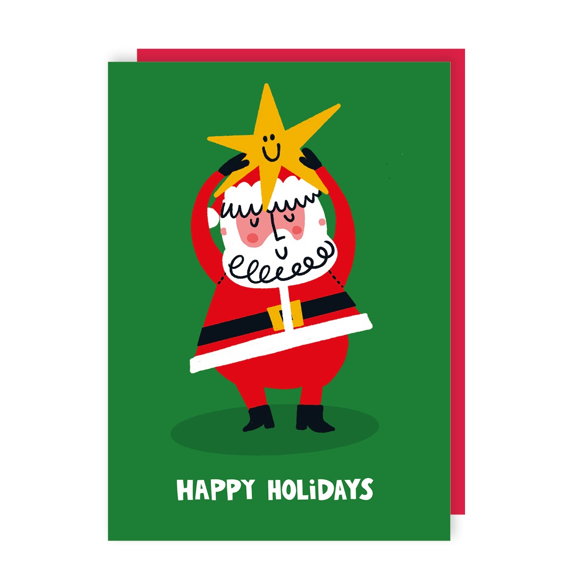 Santa Star Christmas Card