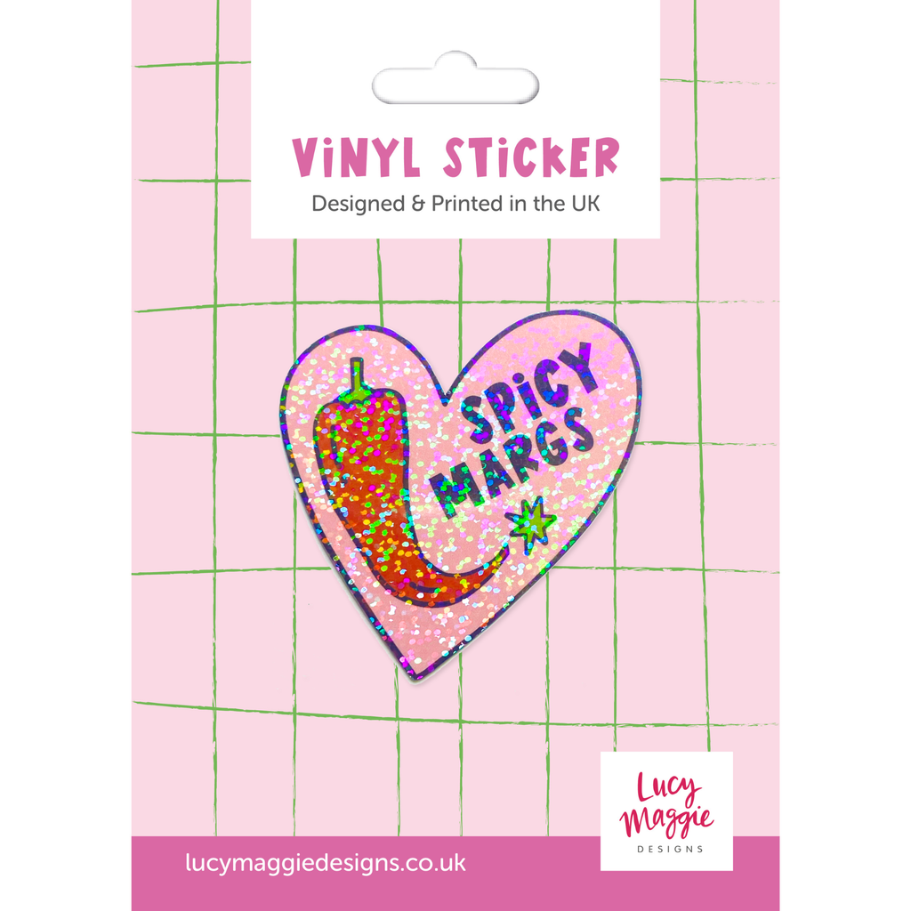 Spicy Margs Holographic Sparkle Vinyl Sticker
