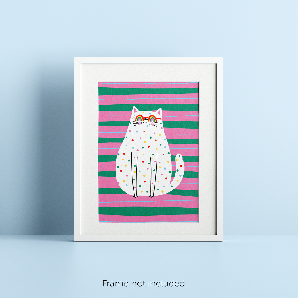 Spotty Cat A5 Art Print