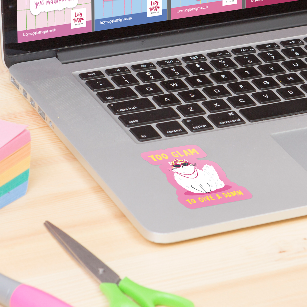 Too Glam To Give A Damn Vinyl Sticker