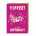 Yippee Leopard Birthday Card