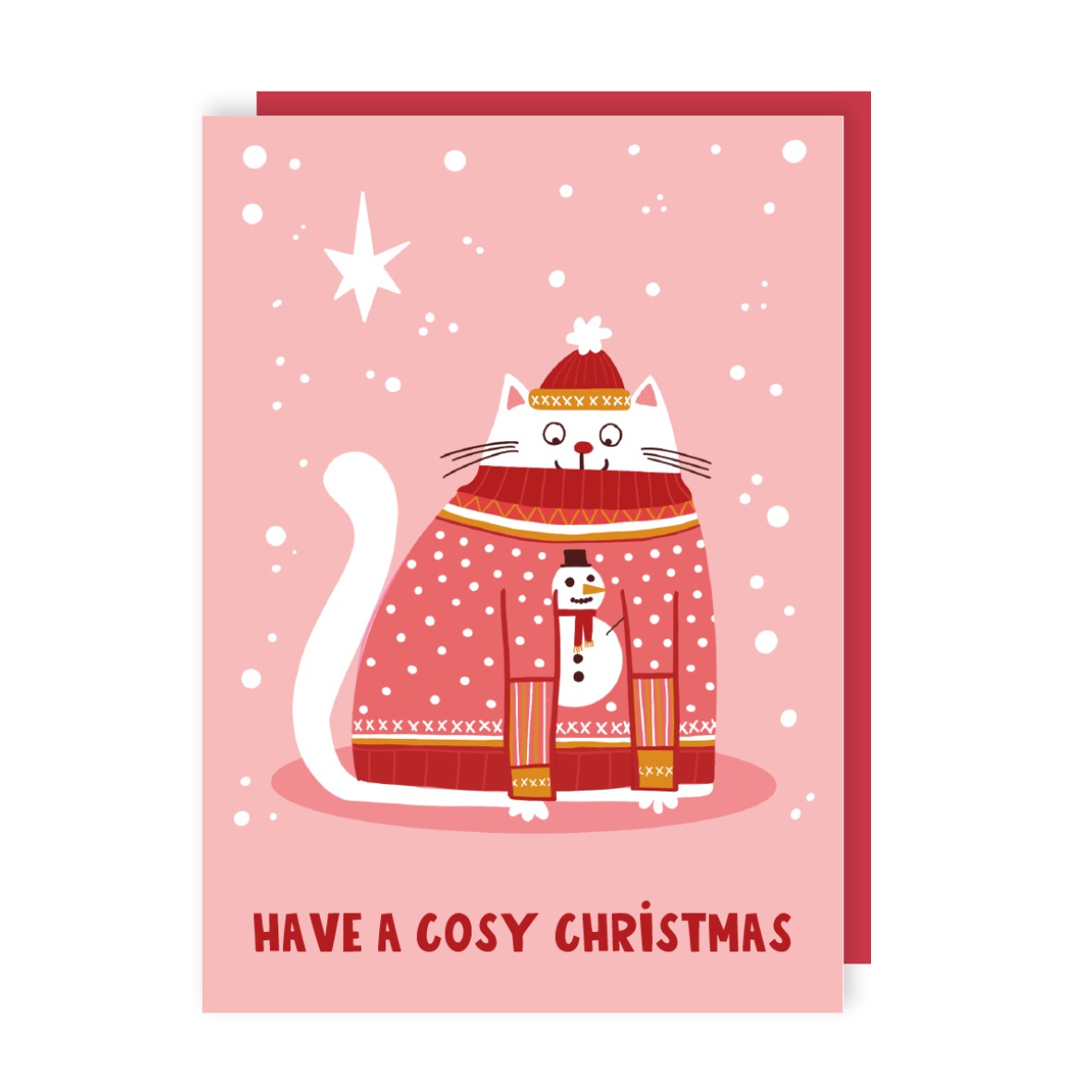 Cosy Christmas Cat Christmas Card