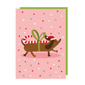 Dog Candy Cane Christmas Card