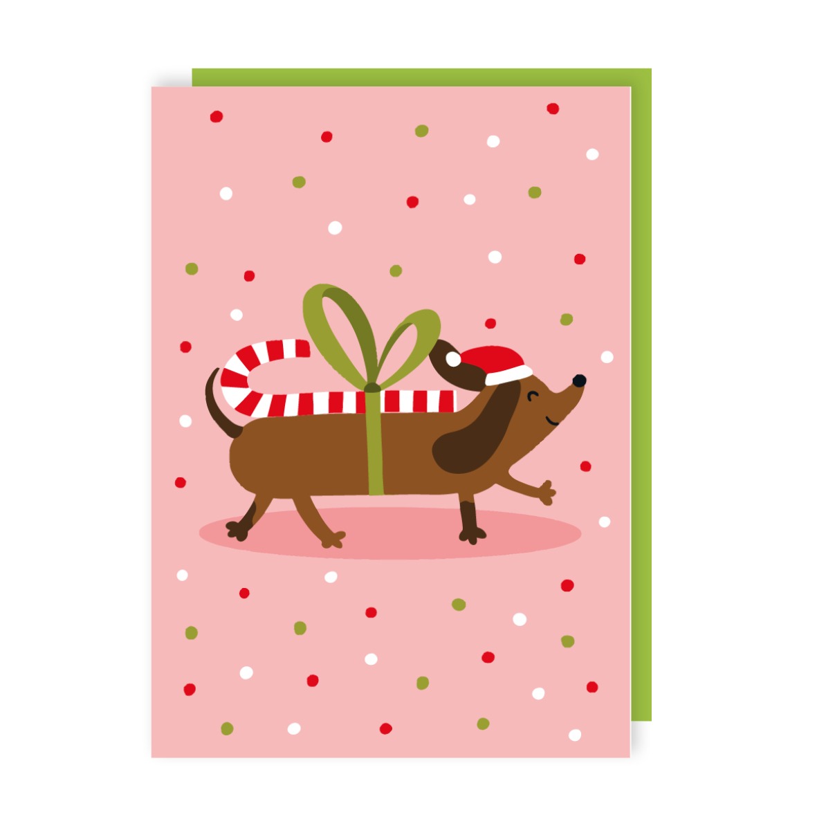Dog Candy Cane Christmas Card