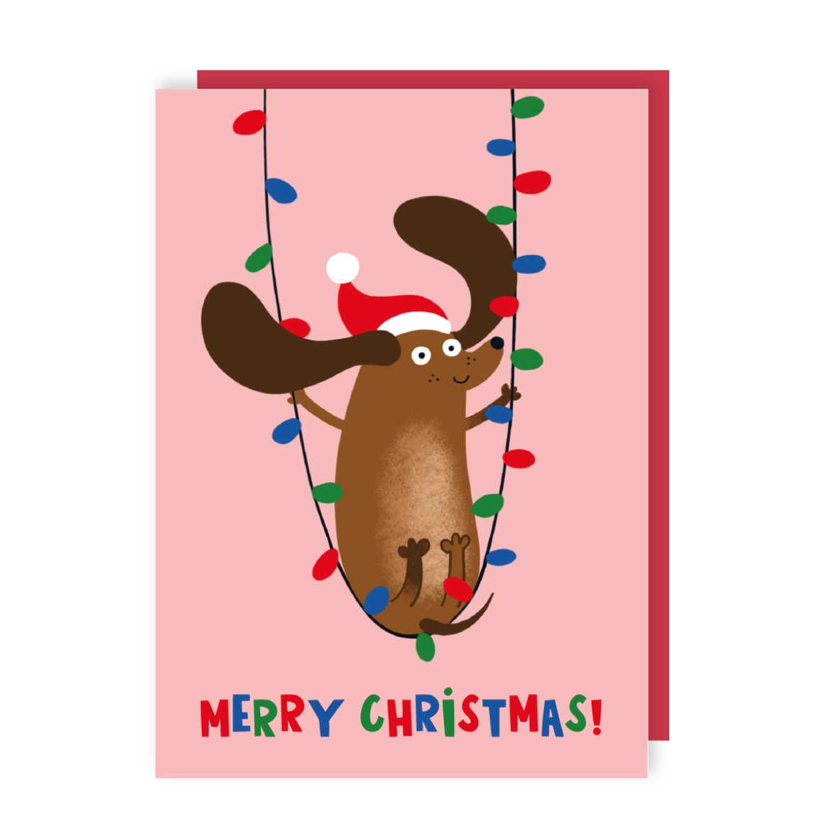 Dog Lights Christmas Card