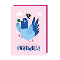 Farewell Pigeon Leaving Card