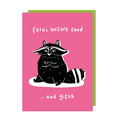 Feral Before Food Birthday Card - Neon Ink