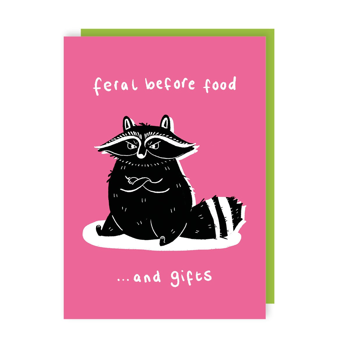 Feral Before Food Birthday Card - Neon Ink