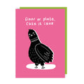 Floor or Plate, Cake is Cake Pigeon Birthday Card - Neon Ink