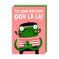 French Frog Ooh La La Birthday Card