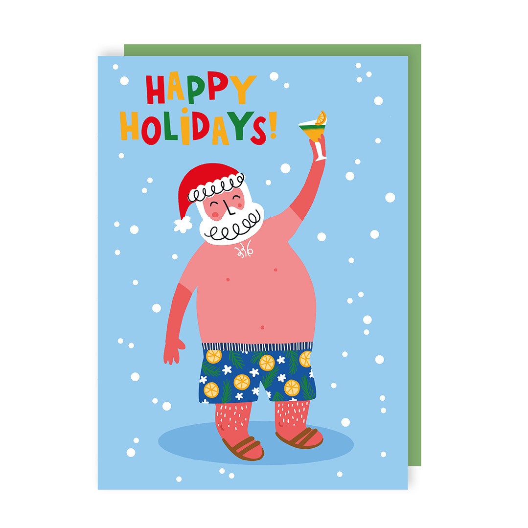 Happy Holidays Santa Claus Christmas Card
