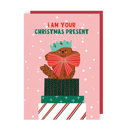 I Am Your Christmas Present Dog Christmas Card