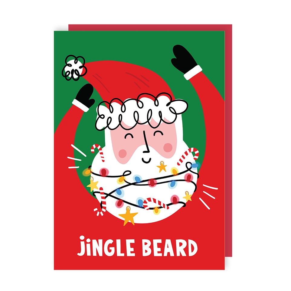 Jingle Beard Santa Claus Christmas Card