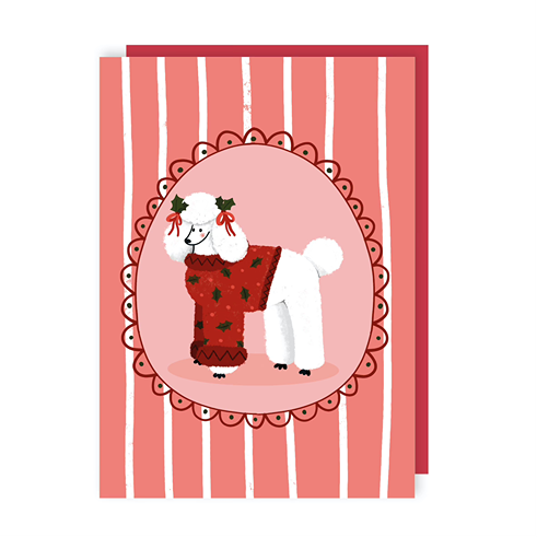 Poodle Christmas Card