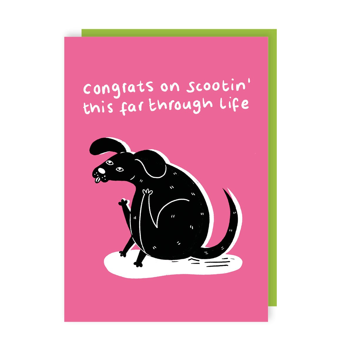 Scooting Through Life Dog Birthday Card - Neon Ink