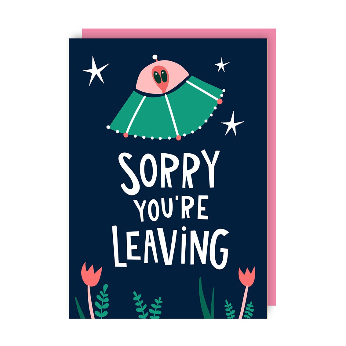 Spaceship Leaving Card
