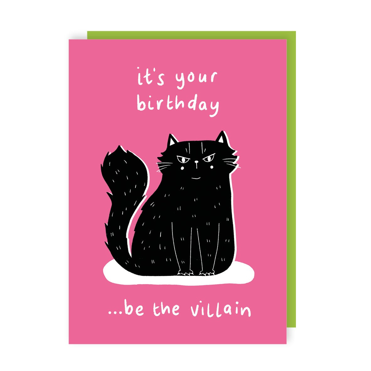 Cat Be the Villain Birthday Card - Neon Ink