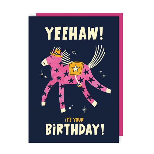 Yeehaw Horse Birthday Card